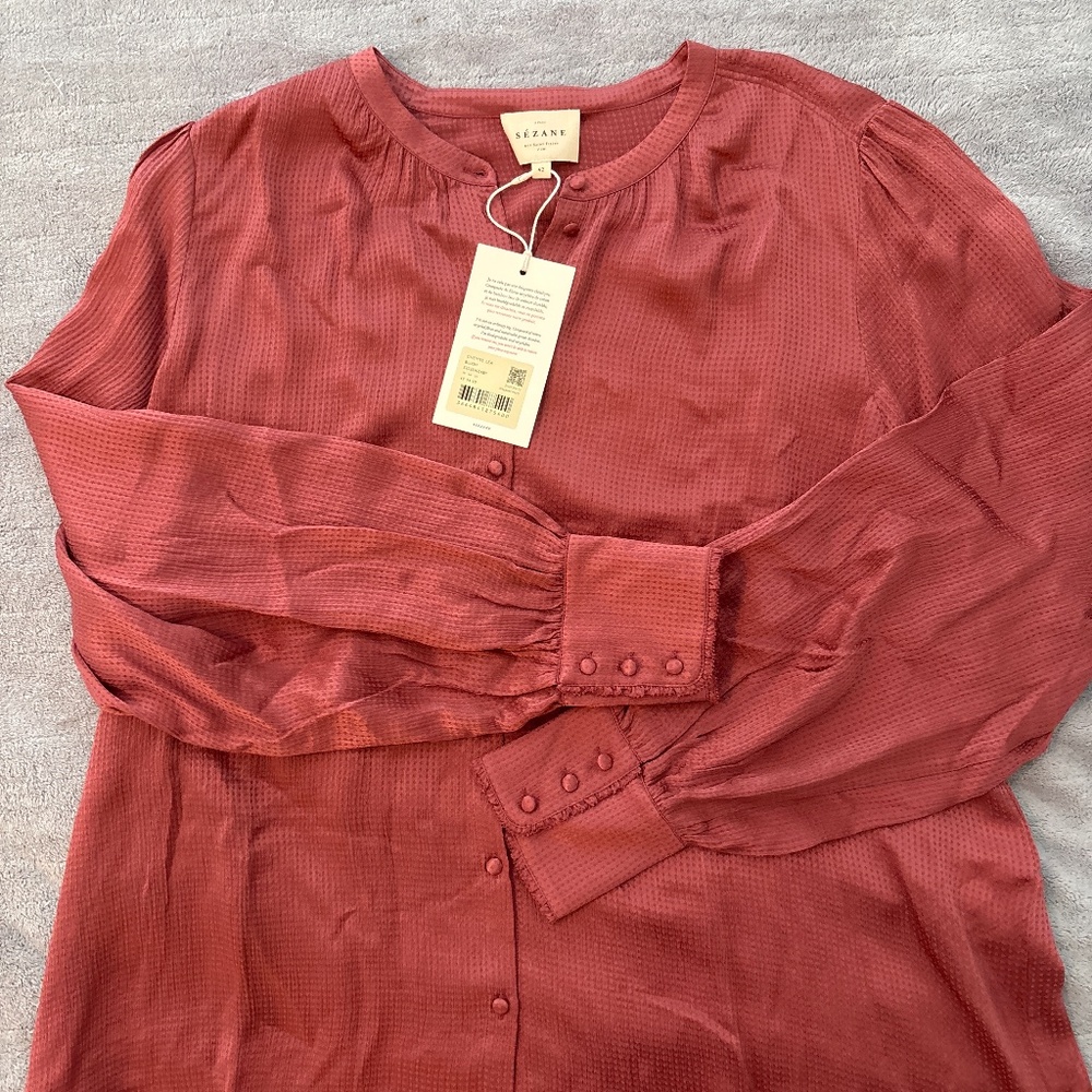 Sézane NWT Blush Long Sleeve Blouse button down